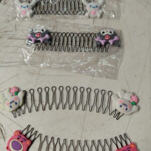 4Pcs Random Design Fixed Insert Comb Cartoon Clip Hair Tidying Comb
