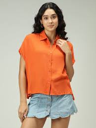 Outside Rustic Solid Flowy Shirt Size N