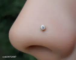 Golden Color Stone Nose Pin Set Of 4