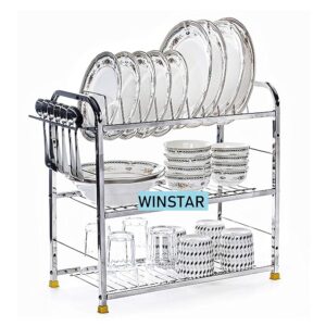 Winstar Stainless Steel 3 Shelf Wall Mount Kitchen Utensils Rack