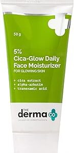 The Derma Co Cica Glow Daily Face Moisturizer Alpha Arbutin Tranexamic Acid 50Gm