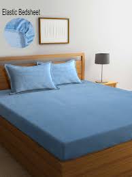 Klotthe Sky Blue Color Soft Double Bedsheet With 2 Pillow Cover