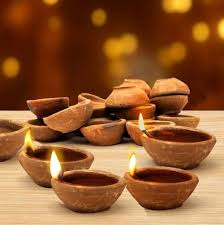 Brown Soil And Mud Handmade Diya 6Pcs