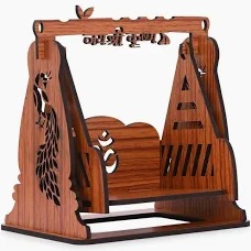 Wooden Jhula For Laddu Gopal Brown