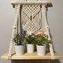 Wooden Wall Hanging Shelf Modern Chic Woven Macrame