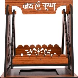 Wooden Design Crafted Jhula Suitable For 123 Number Thakur Ji Jhula