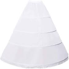 Womens 4 Ring Hoop Skirt Polyester Underskirt For Wedding White Size M