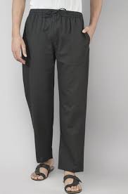 Qasida Mens Formal Cotton Pants Black Size L
