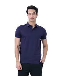 Neo Nomad Mens Navy Blue Polo Neck T Shirt Size L