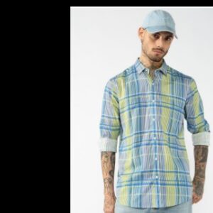 Gas Checks Viscose Regular Fit Men S Casual Shirt Size M