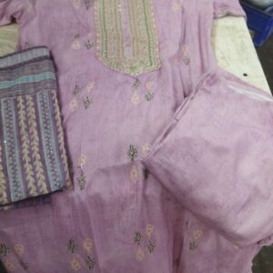 Libas Women Lavender Color Kurta With Bottom And Dupatta L