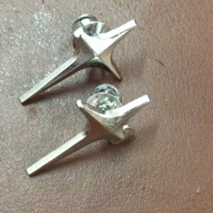 Silver Color Star Designed Earrings For Men 2 Pair