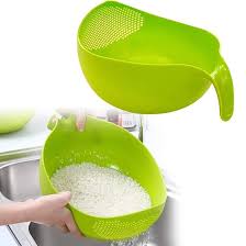 Green Color Plastic Dal Rice Strainer