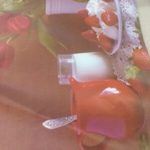 Red Colour Printed Fridge Mat Pack Of 4