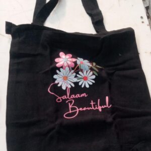 Black Printed Shopping Bag