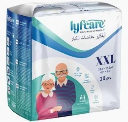 Lyfcare PullUp Pants Waist Size 4561 Inch Adult Diapers Xxl 10 Piece
