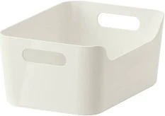 White Plastic Storage Box 2Pcs