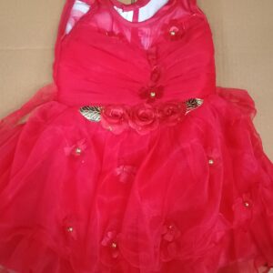 Beautiful Red Net Frock For Girls Kids Size 20