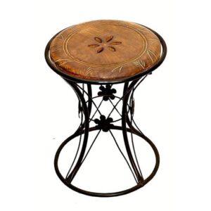 Arts Wooden Wrought Iron Multi Functional Coffee Table Stool