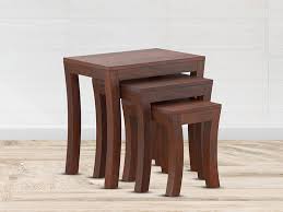 Amazon Brand Solimo Loddin Side Table Set Of 3 Solid Sheesham Wood Natural Finish