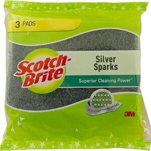 Scotch Brite Silver Sparks Scrub Pad Green 3 Pieces