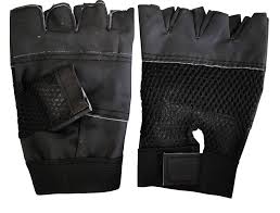 Brown Color Leather Gym Gloves For Weight Lifting