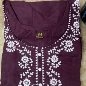 Women Purple Colour Cotton Kurti Size M