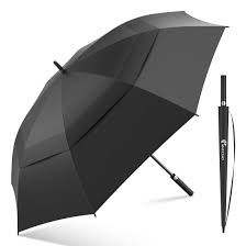 Anycho 40 Inch Big Umbrella For Men And Women Black Colour
