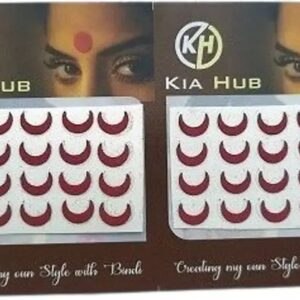 Kia Hub Traditional Half Moon Bindi Women Maroon Pack Of 2