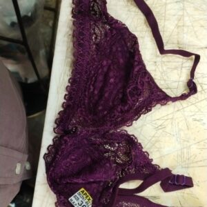 Women Wine Colour Net Fancy Bra Size 30