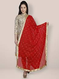 Dupatta For Women Color Red