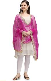 Dupatta For Women Color Pink