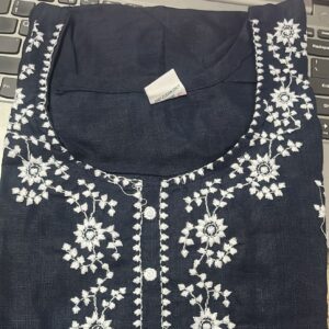 Women Navy Blue Colour Cotton Kurti Size Xxl