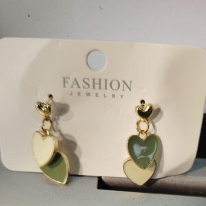 Green And White Earrings For Women