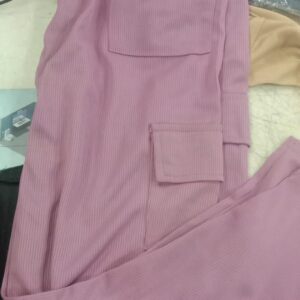 Pink Color Cargo Trousers For Women Size M