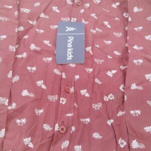 Pinekids Maroon Color Printed Shirt For Kids Size 10 To 11 Yrs