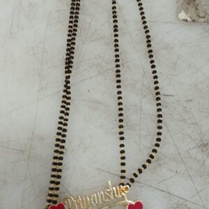 Customized Personalised Couple Name Mangalsutra With CrownHeartStar With 24K Gold Plating And Engraved Finish