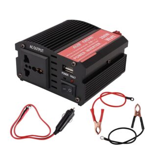 Allextreme Expint02 200W Heavy Duty Portable Power Inverter Dc To Ac Output Socket With Cooling Fan