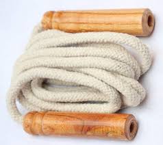 White Color Wooden Handle Jumping Rope