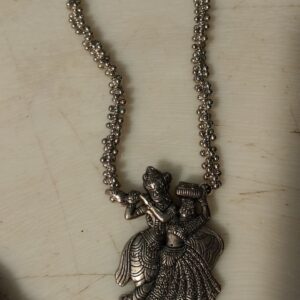 Silver Plated Radha Krishna Necklace