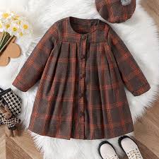 Checked Shirt Dress For Girl 78 Yrs