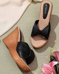 Trase Women SlipOn Wedges With Bow Accent Size 41