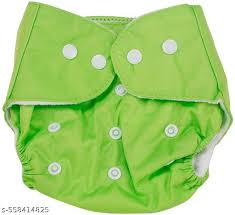 Reusable Cloth Baby Diaper With Inserts Pad Green 1Pc