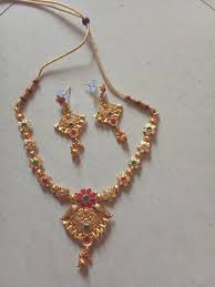 Gold Plated Necklace With Earrings For Women