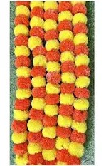Orange And Yellow Marigold Garland 5 Strand