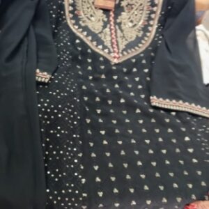 Black Embroidered Kurta And Pant For Women Lakshita Black Size L