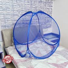 Polyester Washable Foldable Baby Mosquito Net Tent For Blue Color