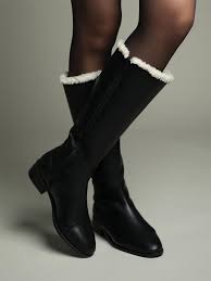 Theater Women Winter Huskies Black Fur Block Heel Boots Size 42