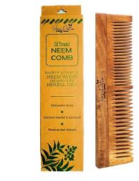 Hari Patra Kacchi Neem Wooden Comb Dual Tooth Neem Wooden Comb 1