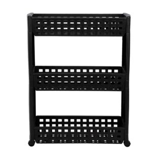 3 Layer Black Slim Rack Storage Rack Saving Slim Side Rack Shelf Storage Organizer Black